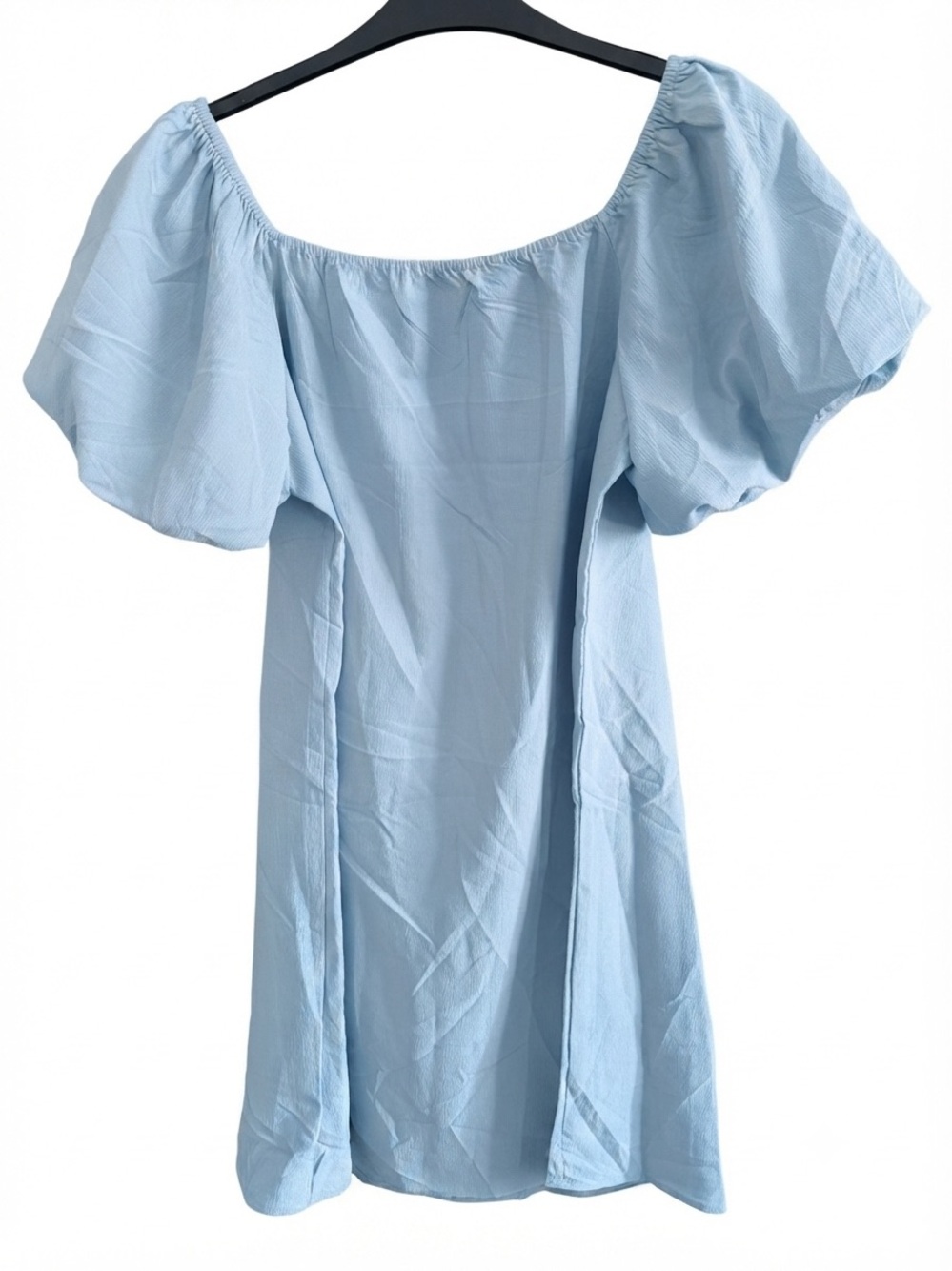Cupshe Blue Square-Neck Puff Sleeve Dress - Picture 2 of 5